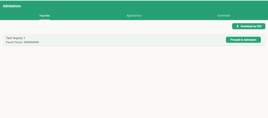 SchoolPulse Admissions Pipeline