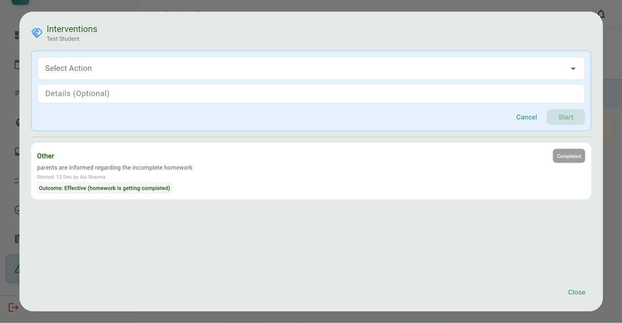 Teacher Intervention Tools